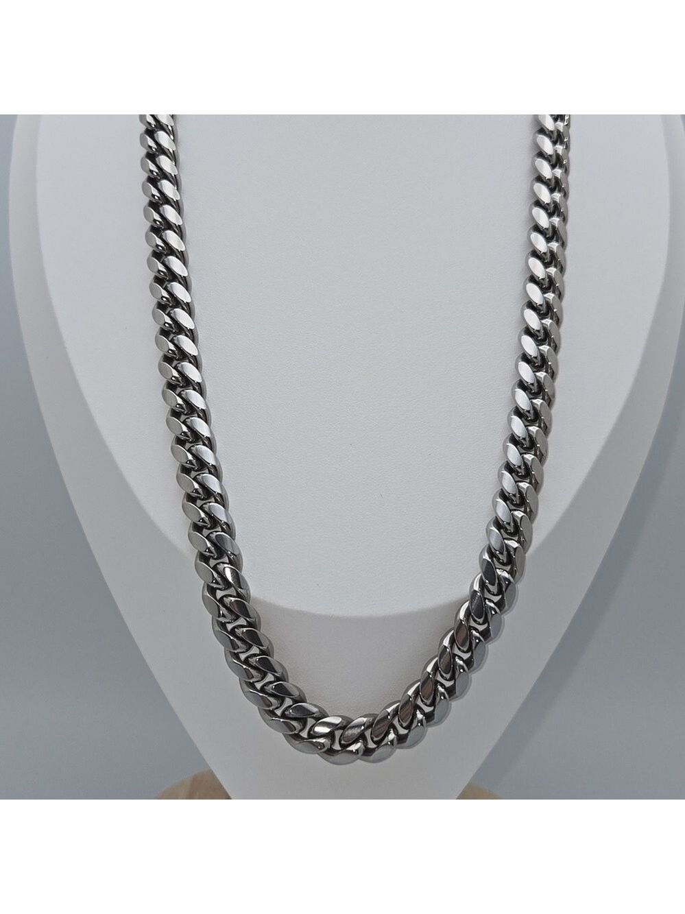 Stainless Steel Cuban Link Necklace 23''